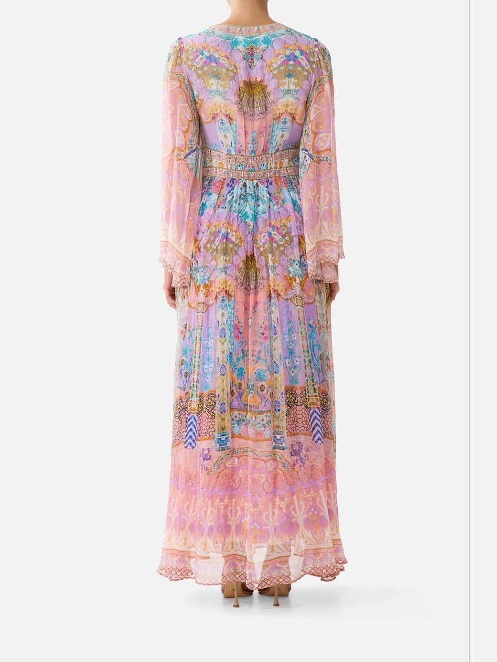 Camilla Flared Sleeve Dress In Howdy Gaudi - Picture 3 of 16
